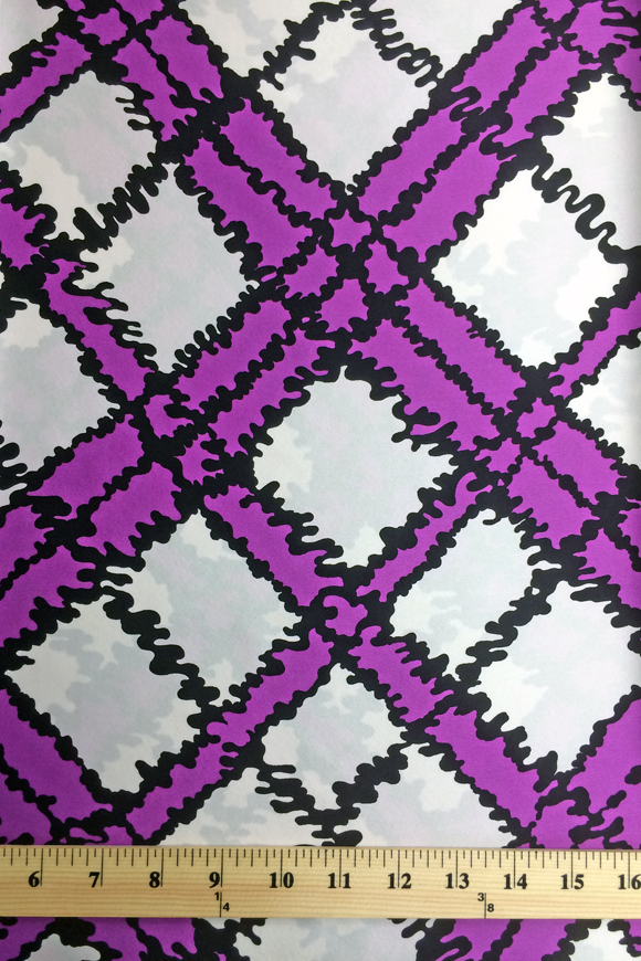 printed silk charmeuse fabric, Geometric print, EZ-21001-1112-1