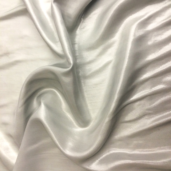 Silk metallic mini pique fabric, grey color