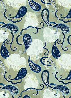 Silk Printed Fabric: Acacia