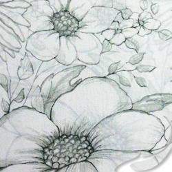 Printed Silk Heavy Chiffon Fabric, Floral Print, EZ-41001-0853, 10mm, 55"