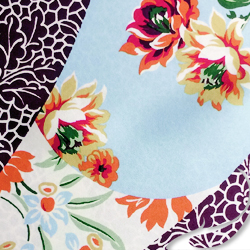 Printed Silk Georgette Fabric, Conversational Print, EZ-42001-0827