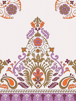 Silk Printed Fabric: Maple