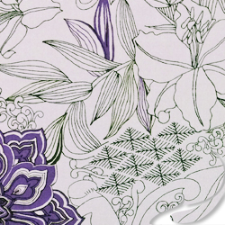 Printed Silk Crepe de Chine Fabric, Conversational Print, EZ-10001-0852, 16mm, 44"