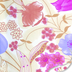 Printed Silk charmeuse Fabric, floral Print, EZ-20001-0805