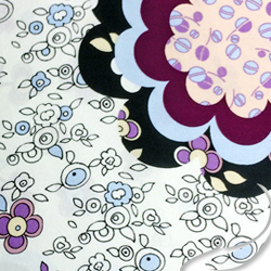 Printed Silk Charmeuse Fabric, Floral Print, EZ-21001-1142