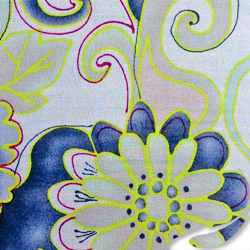 Printed Silk chiffon Fabric, floral Print, EZ-40001-0806