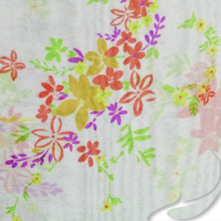 Printed Silk Chiffon Fabric, Floral Print, EZ-45001-0839