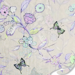 Printed Silk Chiffon Fabric, Floral Print, EZ-45001-0841-1, 8mm, 55”