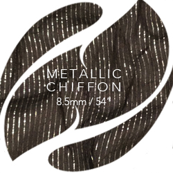 Silk Metallic Chiffon Fabric, 8.5mm, 54"