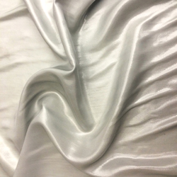 Silk Transparent Metallic Mini Pique Fabric, 19mm, 44", Grey Color